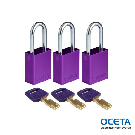 ALU-PRP-38ST-KA3PK Cadenas SafeKey – Aluminium