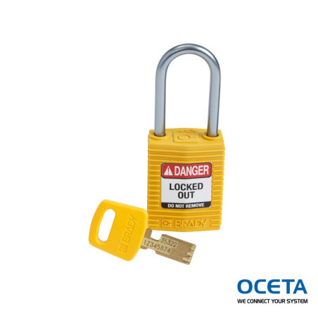 CPT-YLW-38AL-KD Cadenas de condamnation SafeKey Compact Nylon