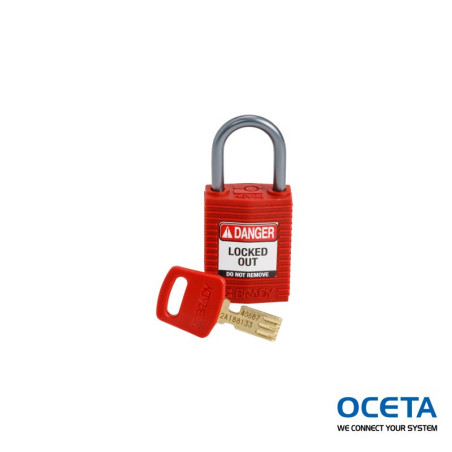 CPT-RED-25AL-KD Cadenas de condamnation SafeKey Compact Nylon