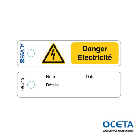 MITAG-W012-FR/50 Mini étiquette non adhésive:Avertissement électricité