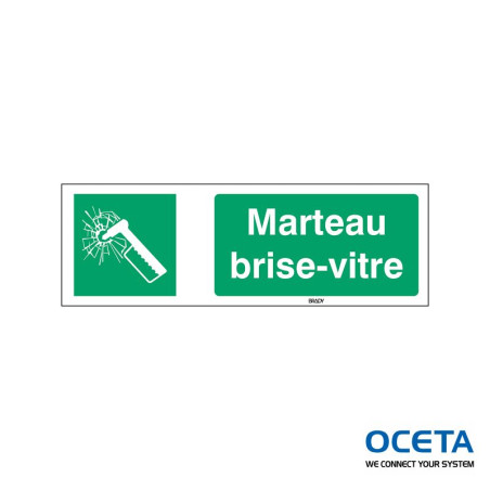 E/E025/FR614/PP-150X50-1 Panneau de sécurité ISO — Marteau de secours