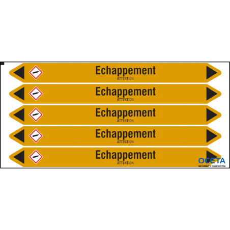 ECHAPPEMENT150X12CARD-T1-P15 Marqueurs flèches avec pictogrammes