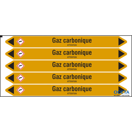 GAZCARBONIQ.150X12CARD-T1-P15 Marqueurs flèches avec pictogrammes