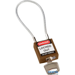 Compact Cable Padlock Brown 20cm KD Cadenas de sécurité