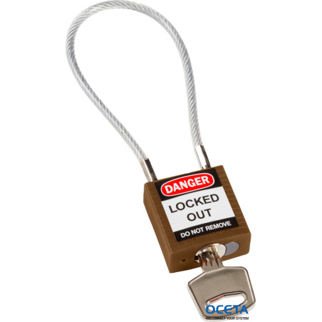 Compact Cable Padlock Brown 20cm KD Cadenas de sécurité