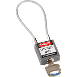 Compact Cable Padlock Grey 20cm KD Cadenas de sécurité