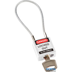 Compact Cable Padlock White 20cm KD Cadenas de sécurité