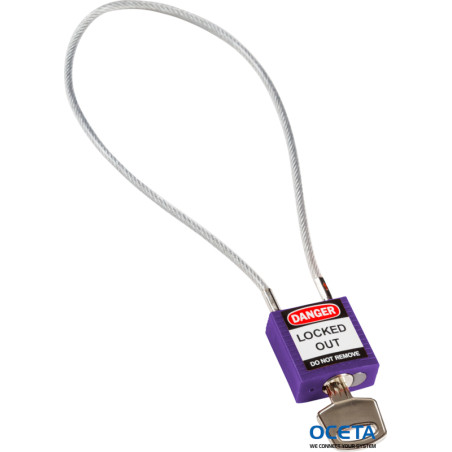 Compact Cable Padlock Purple 40cm KD Cadenas de sécurité