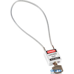 Compact Cable Padlock White 40cm KD Cadenas de sécurité