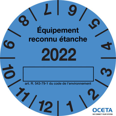 ICL-2022-DIA40-500-BL-5 Marque de contrôle d'étanchéité