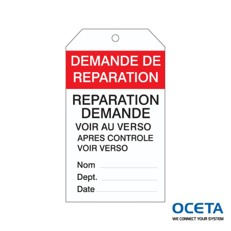 Etiquettes d’inspection d’équipement