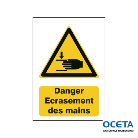 Signalisation ISO - Danger Ecrasement des mains