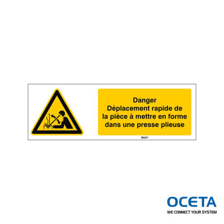 Signalisation ISO - Danger Déplacement rapide de la pièce à mettre en 