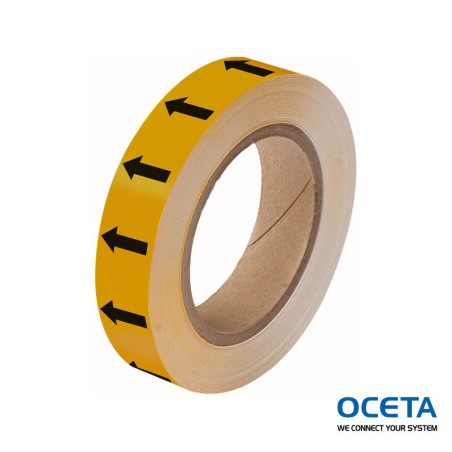 ARROW TAPE: BLACK/OCHRE(F) 25MMX33M Rouleau de flèches