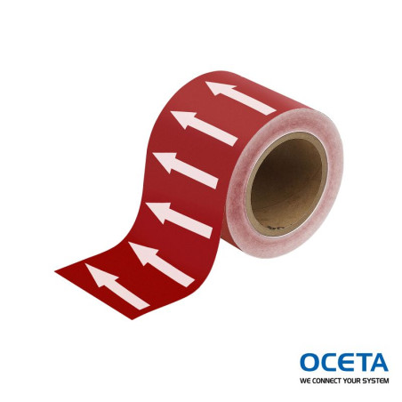 ARROWTAPE:WHITE/RED100MMX33M Rouleau de flèches