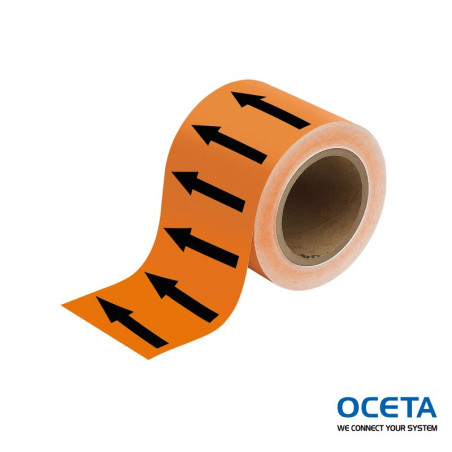 ARROWTAPE:BLACK/ORANGE100MMX33M Rouleau de flèches