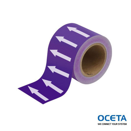 ARROWTAPE:WHITE/PURPLE100MMx33M Rouleau de flèches