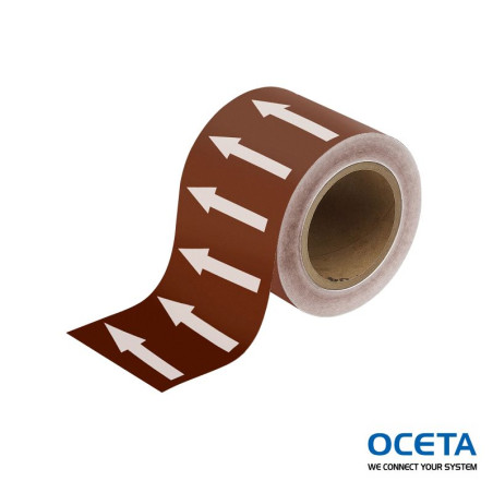 ARROWTAPE:WHITE/BROWN(F)100MMX33M Rouleau de flèches