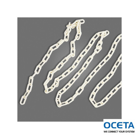 BRADYLINK WARNING CHAIN WHITE 25Mx8MM Chaînes