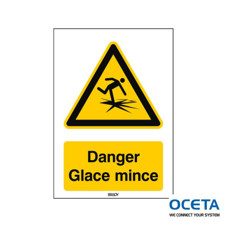 Panneau de sécurité ISO — Danger Glace mince