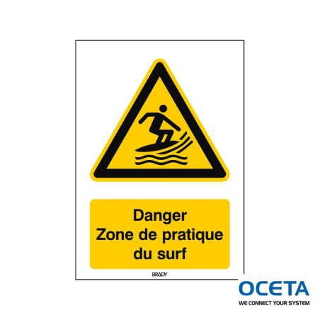 Panneau de sécurité ISO — Danger Zone de pratique du surf