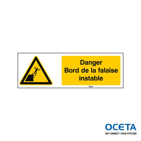 Panneau de sécurité ISO — Danger Bord de la falaise instable