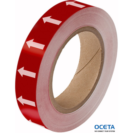 ARROWTAPE:WHITE/RED25MMX33M Rouleau de flèches