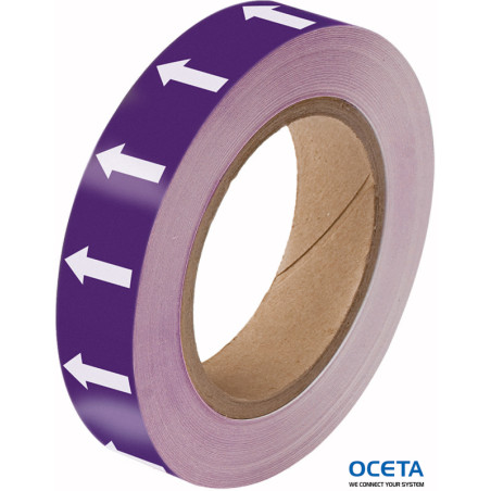 ARROWTAPE:WHITE/PURPLE25MMx33M Rouleau de flèches