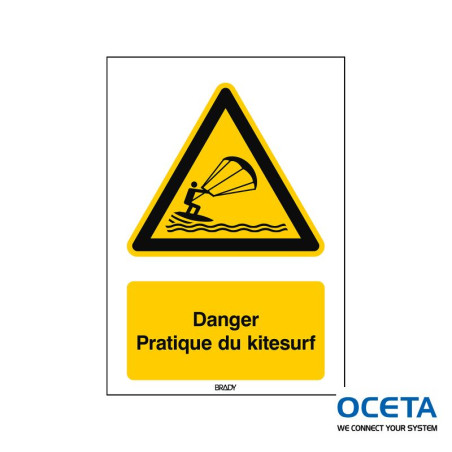 Panneau de sécurité ISO — Danger Pratique du kitesurf