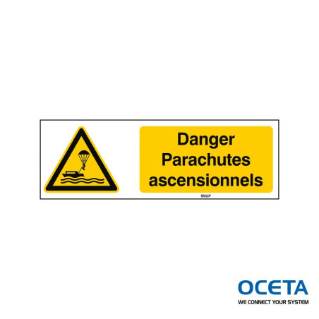 Panneau de sécurité ISO — Danger Parachutes ascensionnels