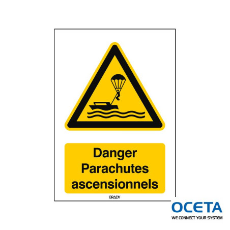 Panneau de sécurité ISO — Danger Parachutes ascensionnels