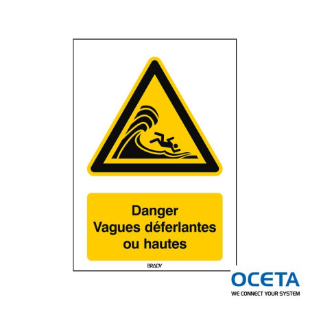 Panneau de sécurité ISO — Danger Vagues déferlantes ou hautes