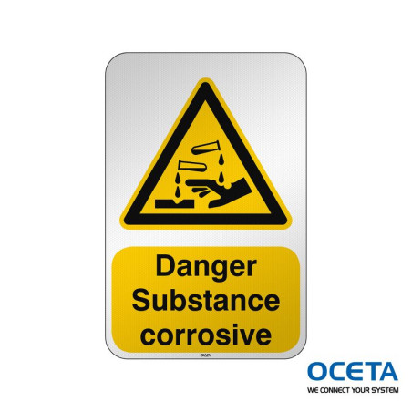 Panneau de sécurité ISO — Danger Substance corrosive