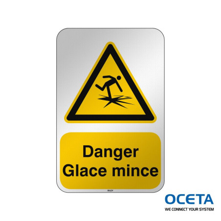 Panneau de sécurité ISO — Danger Glace mince