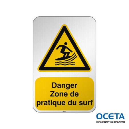 Panneau de sécurité ISO — Danger Zone de pratique du surf