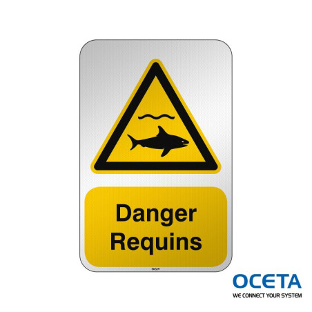 Panneau de sécurité ISO — Danger Requins