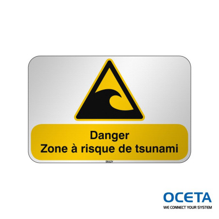 Panneau de sécurité ISO — Danger Zone à risque de tsunami