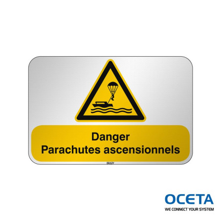 Panneau de sécurité ISO — Danger Parachutes ascensionnels