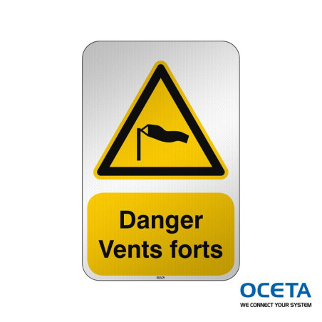 Panneau de sécurité ISO — Danger Vents forts