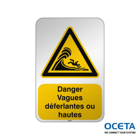 Panneau de sécurité ISO — Danger Vagues déferlantes ou hautes