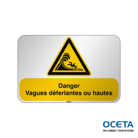 Panneau de sécurité ISO — Danger Vagues déferlantes ou hautes