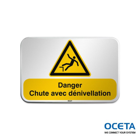 Panneau de sécurité ISO – Danger Chute avec dénivellation