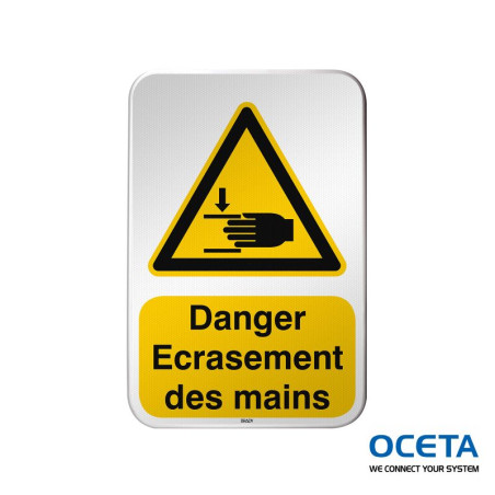 Panneau de sécurité ISO – Danger Écrasement des mains