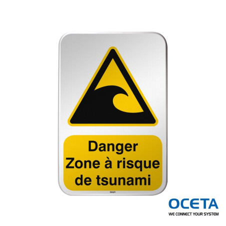 Panneau de sécurité ISO – Danger Zone à risque de tsunami