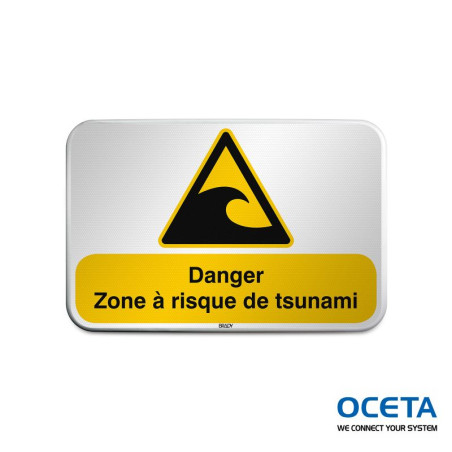 Panneau de sécurité ISO – Danger Zone à risque de tsunami