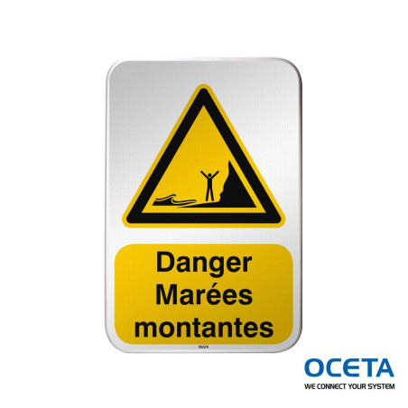 Panneau de sécurité ISO – Danger Marées montantes