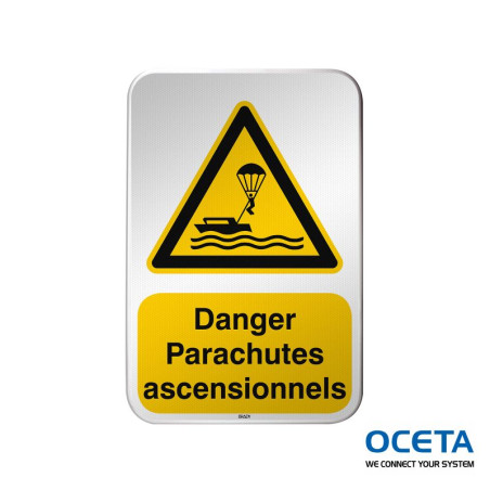 Panneau de sécurité ISO – Danger Parachutes ascensionnels