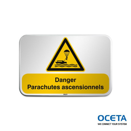 Panneau de sécurité ISO – Danger Parachutes ascensionnels