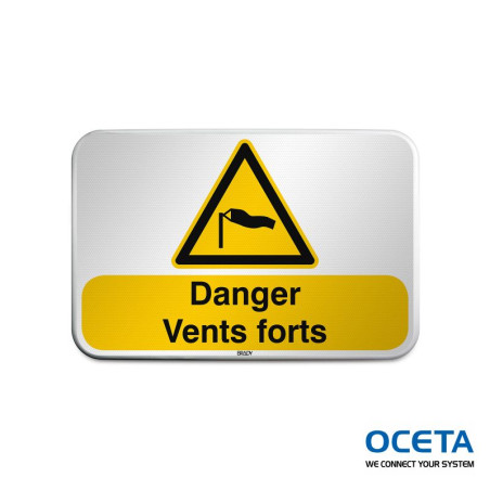 Panneau de sécurité ISO – Danger Vents forts