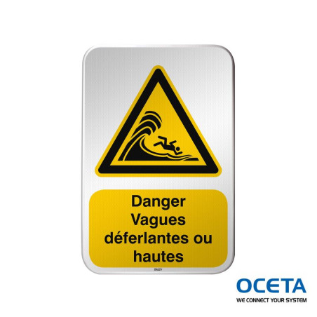 Panneau de sécurité ISO – Danger Vagues déferlantes ou hautes